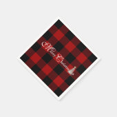 Vrolijk kerstfeest met een boom op buffelvlecht servet (Hoek)