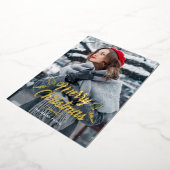 Vrolijk kerstfeest met een Botanische drukfoto uit Folie Uitnodiging (Gedraaid)