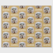 Vrolijk kerstfeest met één cirkelfoto - goud cadeaupapier (Vlak)