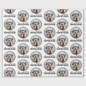 Vrolijk kerstfeest met één cirkelfoto - wit cadeaupapier (Vlak)