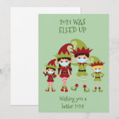 Vrolijk kerstfeest met een familiefasje feestdagenkaart (Voorkant / Achterkant)