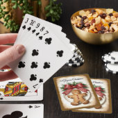 Vrolijk Kerstfeest met een Gemberkoekmannetje Pokerkaarten (Insitu)