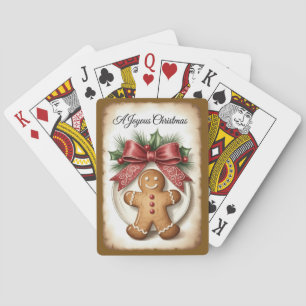 Vrolijk Kerstfeest met een Gemberkoekmannetje Pokerkaarten