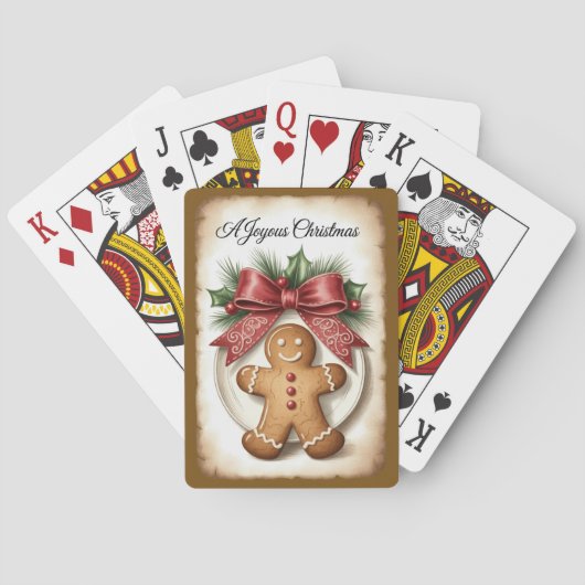 Vrolijk Kerstfeest met een Gemberkoekmannetje Pokerkaarten (Achterkant)