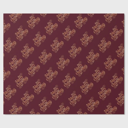 Vrolijk kerstfeest met een glanzend goudkleurige g cadeaupapier (Vlak)