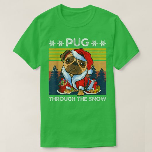 Vrolijk kerstfeest met een hond door de sneeuwvrou t-shirt (Design voorkant)
