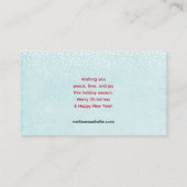 Vrolijk kerstfeest met een hond in een Santa Hat Visitekaartje (Achterkant)