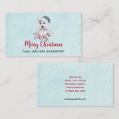 Vrolijk kerstfeest met een hond in een Santa Hat Visitekaartje (Voorkant / Achterkant)