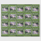 Vrolijk kerstfeest met één horizontale foto - groe cadeaupapier (Vlak)