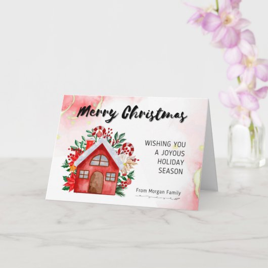 Vrolijk kerstfeest met een joyous kaart (Orchidee)