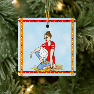 Vrolijk kerstfeest met één klote lul keramisch ornament