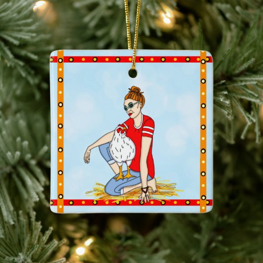 Vrolijk kerstfeest met één klote lul keramisch ornament (Boom)