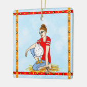 Vrolijk kerstfeest met één klote lul keramisch ornament (Links)