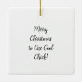 Vrolijk kerstfeest met één klote lul keramisch ornament (Achterkant)