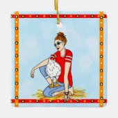 Vrolijk kerstfeest met één klote lul keramisch ornament (Voorkant)