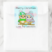 Vrolijk kerstfeest met een koevoet met een paar ke vierkante sticker (Tas)