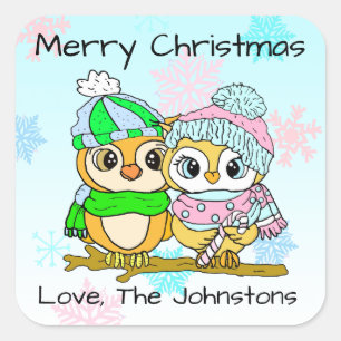 Vrolijk kerstfeest met een koevoet vierkante sticker
