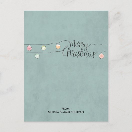 Vrolijk Kerstfeest met een Koord van Ornamenten Briefkaart (Voorkant)