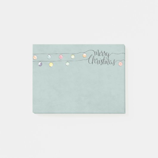 Vrolijk Kerstfeest met een Koord van Ornamenten Post-it® Notes (Voorkant)