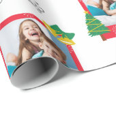 Vrolijk kerstfeest met één Lijst foto Cadeaupapier (Rol Hoek)