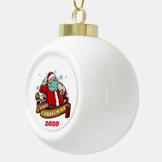 Vrolijk kerstfeest met een masker keramische bal ornament (Rechts)