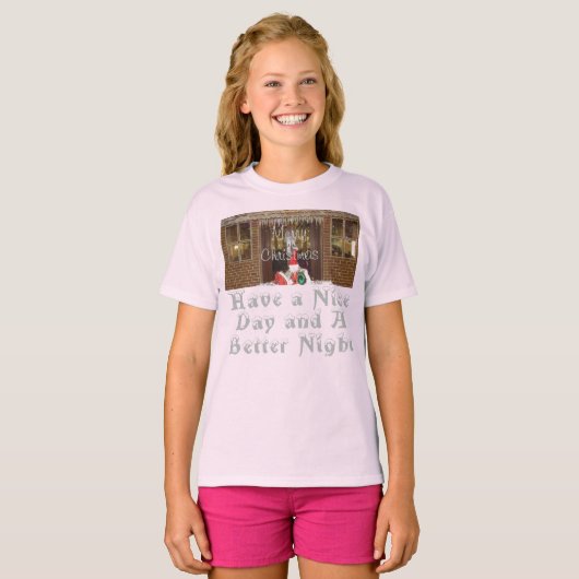 Vrolijk kerstfeest met een mooie dag en een betere t-shirt (Voorkant volledig)