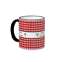 Vrolijk kerstfeest met een pokadopatroon