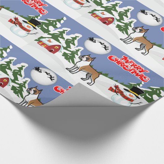 Vrolijk kerstfeest met een Snowman en een Kerstman Cadeaupapier (Hoek)