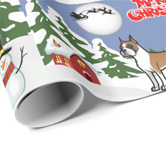 Vrolijk kerstfeest met een Snowman en een Kerstman Cadeaupapier (Rol Hoek)