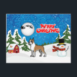 Vrolijk kerstfeest met een Snowman en een Kerstman Feestdagenkaart<br><div class="desc">Deze prettige kerstboxer met een Sneeuwman en Santa Briefkaart zal een leuke en leuke manier zijn om deze vakantietijd een dag te zeggen tegen familie en vrienden.</div>