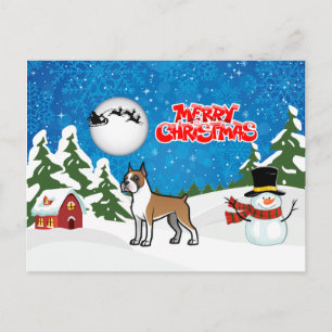 Vrolijk kerstfeest met een Snowman en een Kerstman Feestdagenkaart