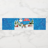 Vrolijk kerstfeest met een Snowman en een Kerstman Waterfles Etiket (Enkel label)