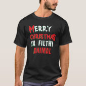 Vrolijk kerstfeest met een vederdier en grappige v t-shirt (Voorkant)