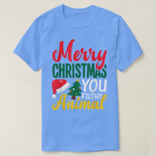 Vrolijk kerstfeest met een vederdierlijk grappige  t-shirt (Design voorkant)