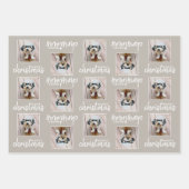 Vrolijk kerstfeest met één vierkante foto-opname inpakpapier vel (Voorkant 3)