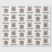 Vrolijk kerstfeest met één vierkante foto - wit cadeaupapier (Vlak)