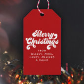 Vrolijk kerstfeest met eenvoudige Retro Typografie Cadeaulabel