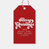 Vrolijk kerstfeest met eenvoudige Retro Typografie Cadeaulabel (Voorkant)