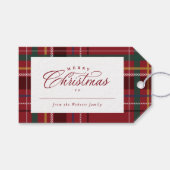 Vrolijk kerstfeest met elegant gepersonaliseerde v cadeaulabel (Voorkant (Horizontaal))