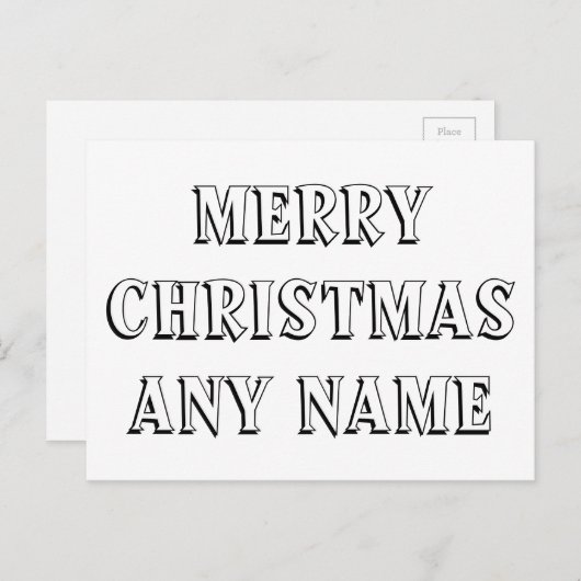 Vrolijk kerstfeest met elke naam kleur-uw-eigen briefkaart (Voorkant / Achterkant)