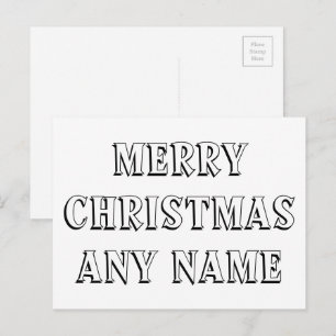 Vrolijk kerstfeest met elke naam kleur-uw-eigen briefkaart