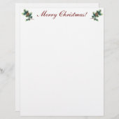 Vrolijk kerstfeest met Evergreen Twigs en Cones Briefhoofd (Voorkant / Achterkant)