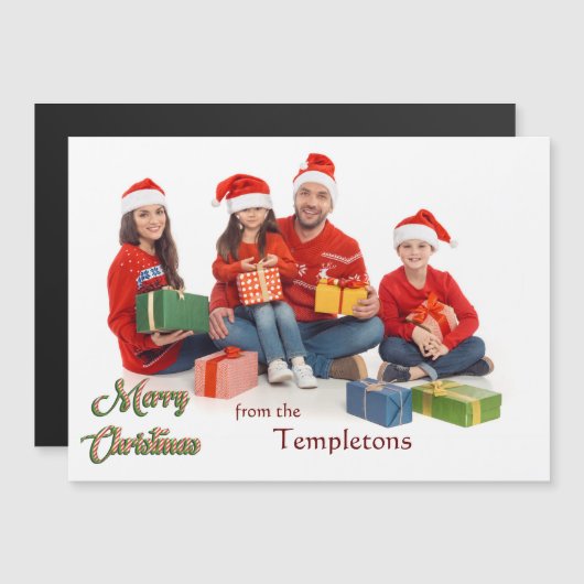 Vrolijk kerstfeest met familiefoto (Voorkant / Achterkant)