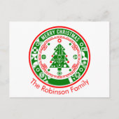 Vrolijk kerstfeest met familienaam feestdagenkaart (Voorkant)