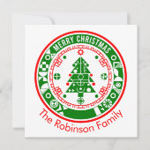 Vrolijk kerstfeest met familienaam kaart (Voorkant)