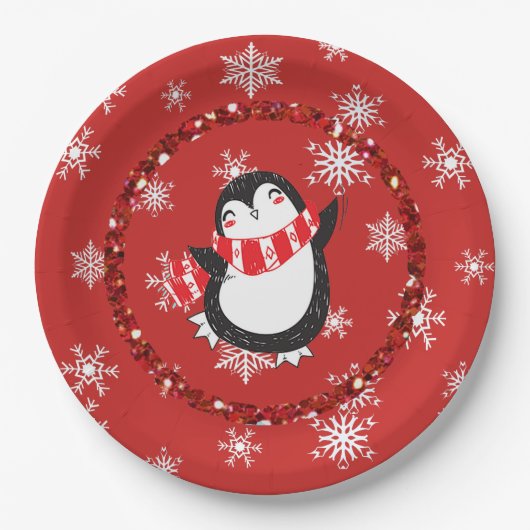 Vrolijk kerstfeest met feestdag Borden Papieren Bordje (Voorkant)