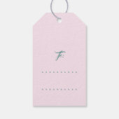 Vrolijk kerstfeest met feestdag roze Belly Monogra Cadeaulabel (Achterkant)