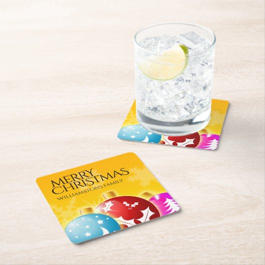 Vrolijk kerstfeest met feestelijke feestdagen kartonnen onderzetters (Insitu)