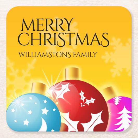 Vrolijk kerstfeest met feestelijke feestdagen kartonnen onderzetters (Voorkant)