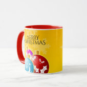 Vrolijk kerstfeest met feestelijke feestdagen mok (Voorkant links)